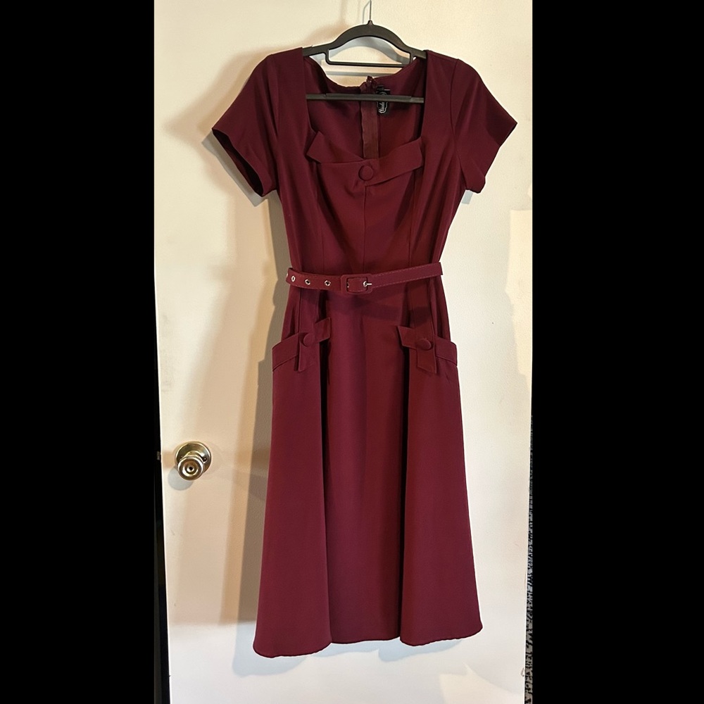 NWOT Voodoo Vixen Burgundy Vintage Dress